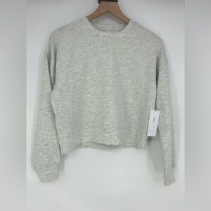 "NWT" Yogalicious Scuba Tranquility Crew Neck Sweater‎ In Heather Light Grey- XS